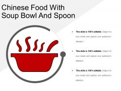 Chinese food with soup bowl and spoon