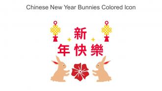 Chinese New Year Bunnies Colored Icon in powerpoint pptx png and editable eps format