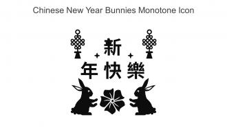 Chinese New Year Bunnies Monotone Icon in powerpoint pptx png and editable eps format