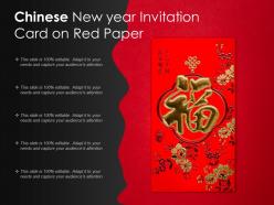 Chinese New Year Invitation Card On Red Paper