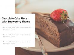 Chocolate cake piece with strawberry theme