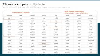 Choose Brand Personality Traits Brand Launch Plan Ppt Professional