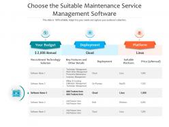 Choose the suitable maintenance service management software