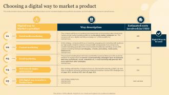 Choosing A Digital Way To Market A Product Product Marketing To Increase Brand Recognition