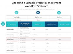 Choosing a suitable project management workflow software