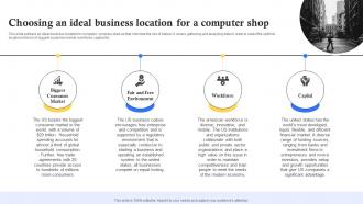 Choosing An Ideal Business Location For A Computer Shop Computer Repair Shop Business Plan BP SS