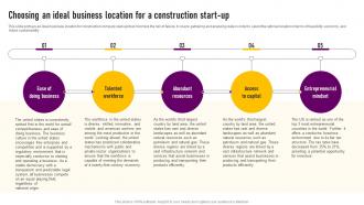 Choosing An Ideal Business Location For A Construction Designing And Construction Business Plan BP SS