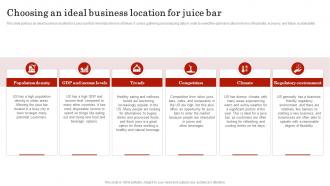 Choosing An Ideal Business Location For Smoothie Bar Business Plan BP SS