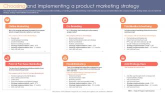 Choosing And Implementing A Product Strategic Product Marketing Elements