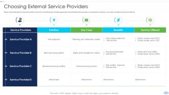 Choosing External Service Providers Strategies To Implement Cloud Computing Infrastructure