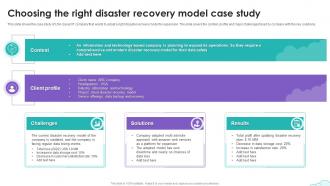 Choosing The Right Disaster Recovery Model Case Study