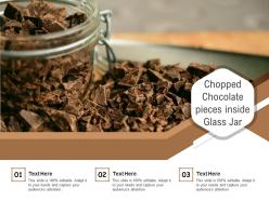 Chopped chocolate pieces inside glass jar