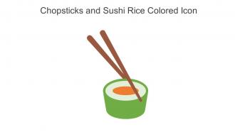 Chopsticks And Sushi Rice Colored Icon In Powerpoint Pptx Png And Editable Eps Format