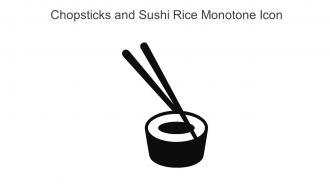 Chopsticks And Sushi Rice Monotone Icon In Powerpoint Pptx Png And Editable Eps Format