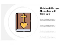 Christian bible love theme icon with cross sign