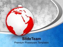 Christian christmas ball with world map xmas powerpoint templates ppt backgrounds for slides