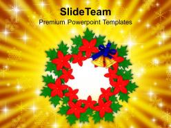 Christian christmas bell wreath decorations powerpoint templates ppt backgrounds for slides