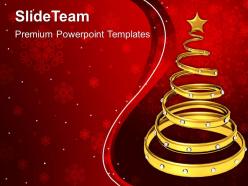 Christian christmas golden decorative tree festival templates ppt backgrounds for slides