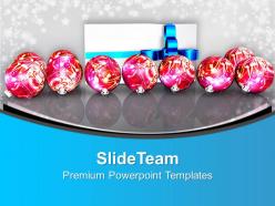 Christian christmas pink balls and gift powerpoint templates ppt backgrounds for slides