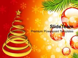 Christian christmas shinning tree on decorative background powerpoint templates