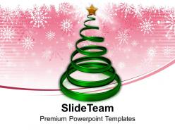 Christian christmas tree in spiral form with star powerpoint templates ppt backgrounds slides