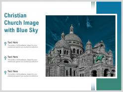 Christian church image with blue sky