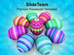 Christian easter eggs colorful celebration powerpoint templates ppt backgrounds for slides