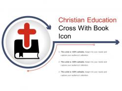 Christian education cross with book icon