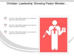 Christian leadership showing pastor minister with jesus sign and bible