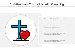 Christian love theme icon with cross sign