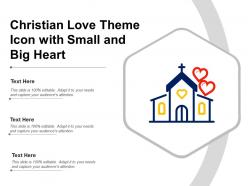 Christian love theme icon with small and big heart