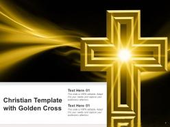 Christian Template Cross Church Windows Benches Golden Praying Multicolor