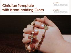 Christian template with hand holding cross