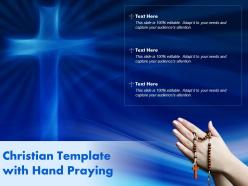 Christian template with hand praying