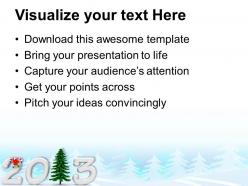 Christmas background 2013 with pine tree powerpoint templates ppt backgrounds for slides