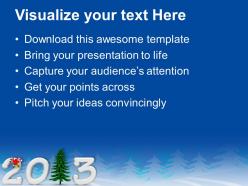 Christmas background 2013 with pine tree powerpoint templates ppt backgrounds for slides