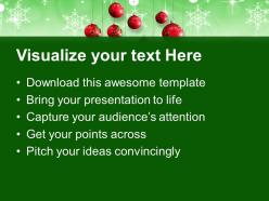 Christmas background decoration with baubles events templates ppt backgrounds for slides