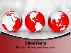 Christmas balls as globe celebration earth powerpoint templates ppt themes and graphics 0113