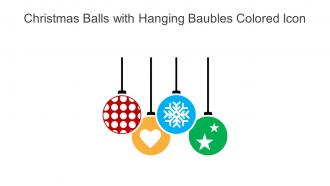 Christmas Balls With Hanging Baubles Colored Icon In Powerpoint Pptx Png And Editable Eps Format
