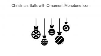 Christmas Balls With Ornament Monotone Icon In Powerpoint Pptx Png And Editable Eps Format