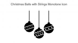 Christmas Balls With Strings Monotone Icon In Powerpoint Pptx Png And Editable Eps Format