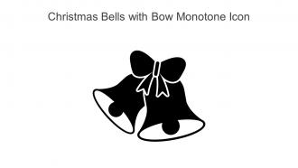 Christmas Bells With Bow Monotone Icon In Powerpoint Pptx Png And Editable Eps Format