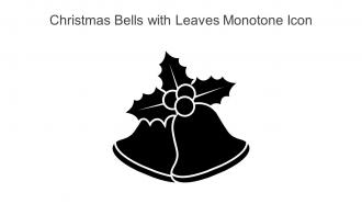 Christmas Bells With Leaves Monotone Icon In Powerpoint Pptx Png And Editable Eps Format