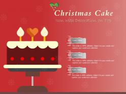 Christmas cake icon with decoration on top