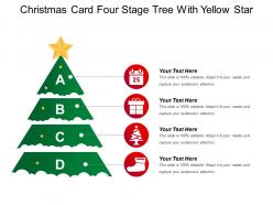 Christmas card four stage tree with yellow star