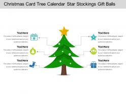 Christmas card tree calendar star stockings gift balls