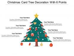 Christmas card tree decoration with 6 points