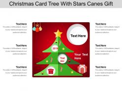 Christmas card tree with stars canes gift
