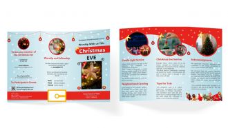 Christmas Church Services Brochure Trifold