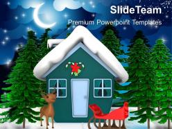Christmas clip art religious theme with santas sleigh holidays powerpoint templates
